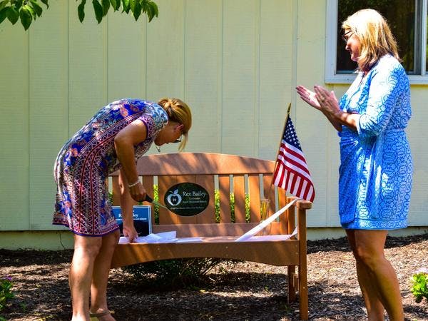 Apple Montessori dedicates a memorial bench in honor of late co-founder