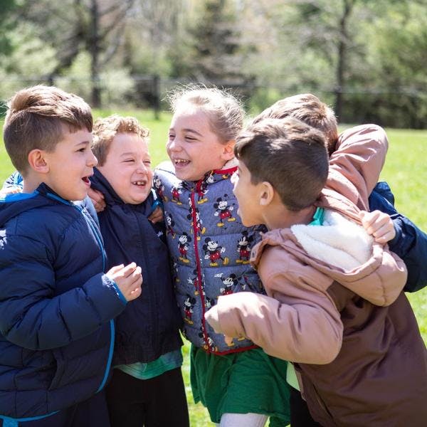 Happy Elementary Children Outside
